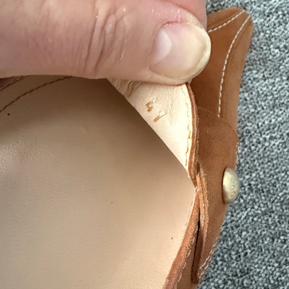 Tod's Brown Suede Mules with Gold Accents - Picture 8 of 8